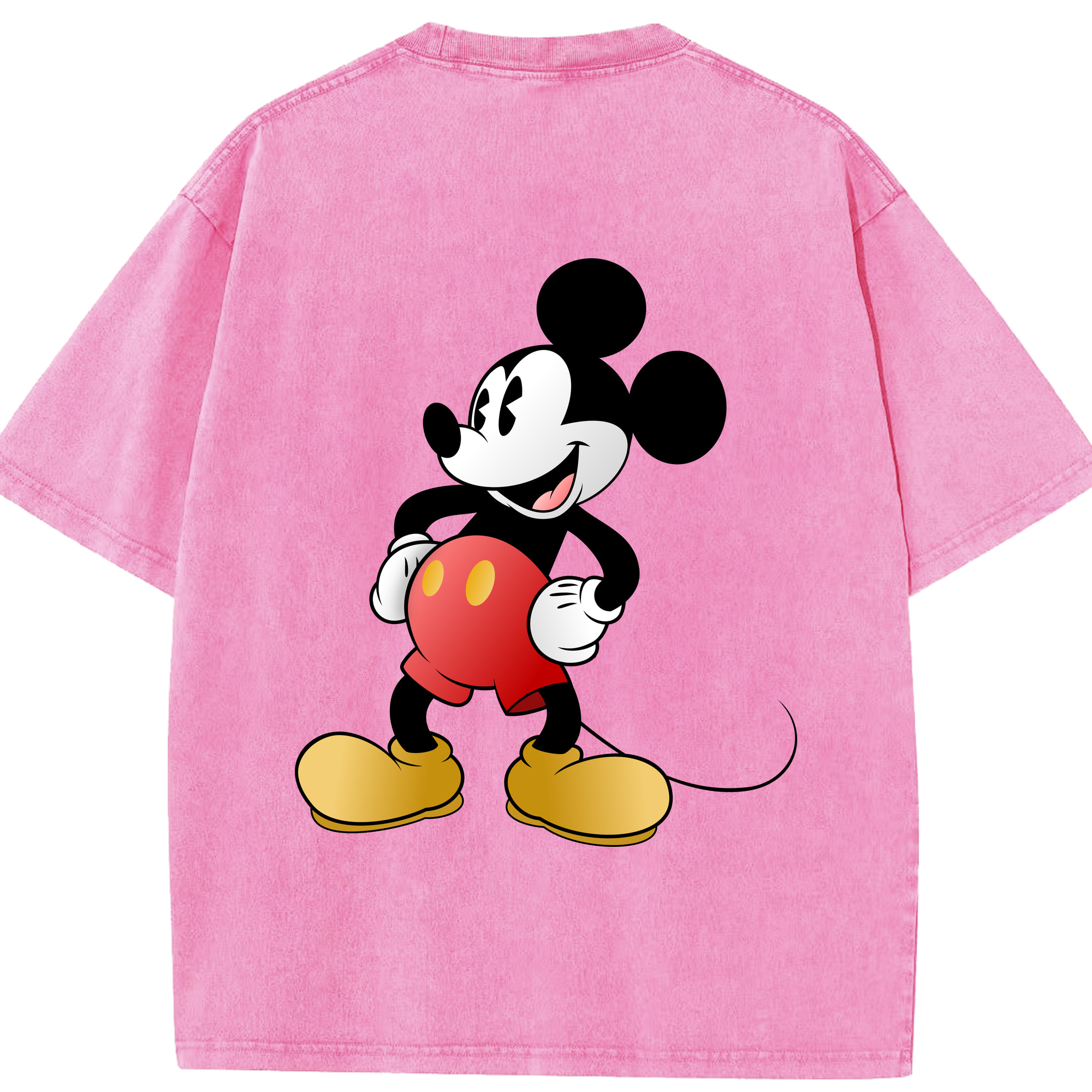（画像用） ミッキーマウス Mickey Mouse 綿100% ヴィンテージ風 半袖Tシャツ（背面プリント）